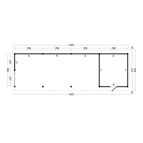  Tuindeco | Overkapping Hamar XL | Type 10 | Zwarte Wanden 211199-10
